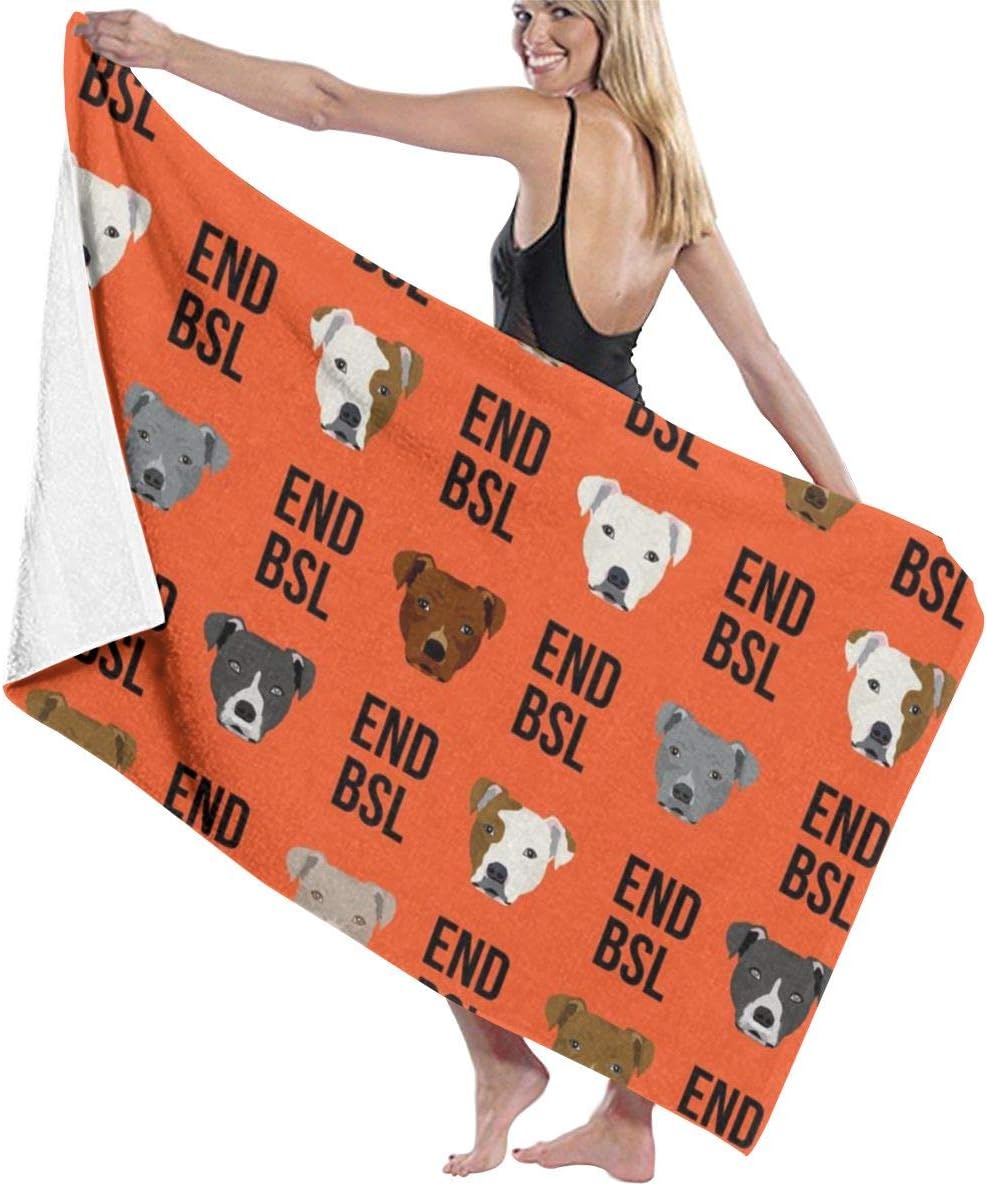 Kaixin J Pitbull Bsl Dog Dogs Breed Rescue Microfiber Pool Beach Towel Quick Dry Beach Towel For Adult 32 X 52 Inch