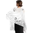 Yetuab Shawls and Wraps for Evening Dresses Scarfs for Women Pashmina 1920s Wedding Formal Lace Fringe Shawl Accessories