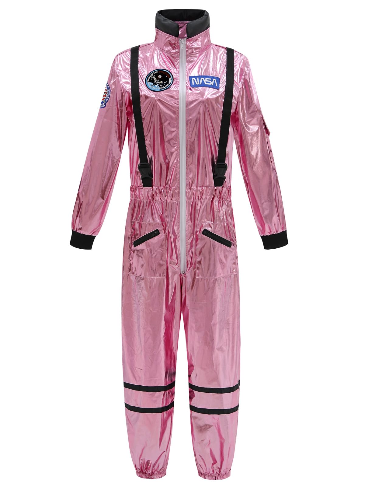 Photo 1 of GRAJTCIN Women's Astronaut Costume Pink Spaceman Suit Space Female Pilot Jumpsuit Halloween Costumes Alien Outfit Adult (M, Pink)