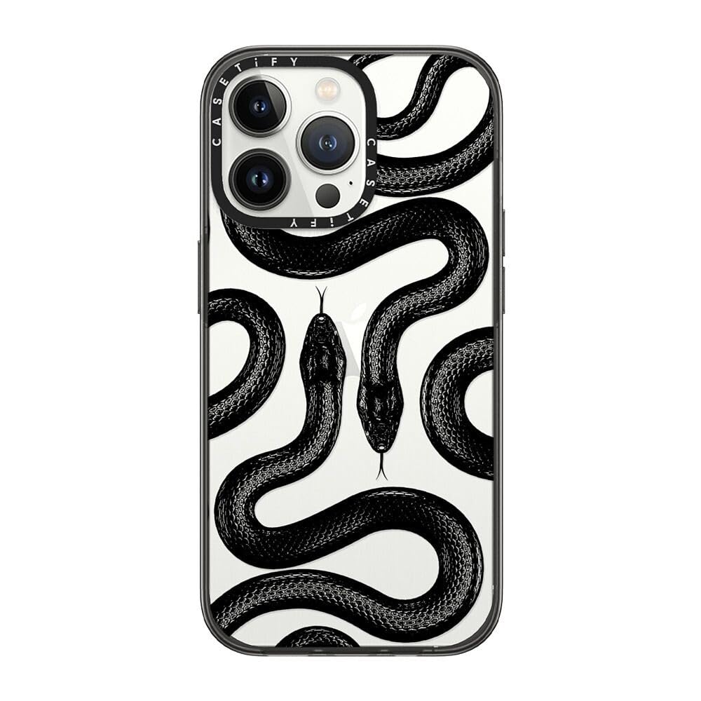 CASETiFY Compact iPhone 13 Pro Case [2X Military Grade Drop Tested / 4ft Drop Protection] - Black Kingsnake - Clear Black — image 1