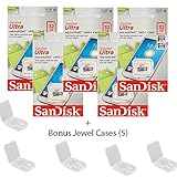 5 PACK - SanDisk Ultra 32GB UHS-I Class 10 MicroSDHC Memory Card Up to 48mb/s SDSQUNB-032G LOT OF 5 with Bonus Jewel Cases