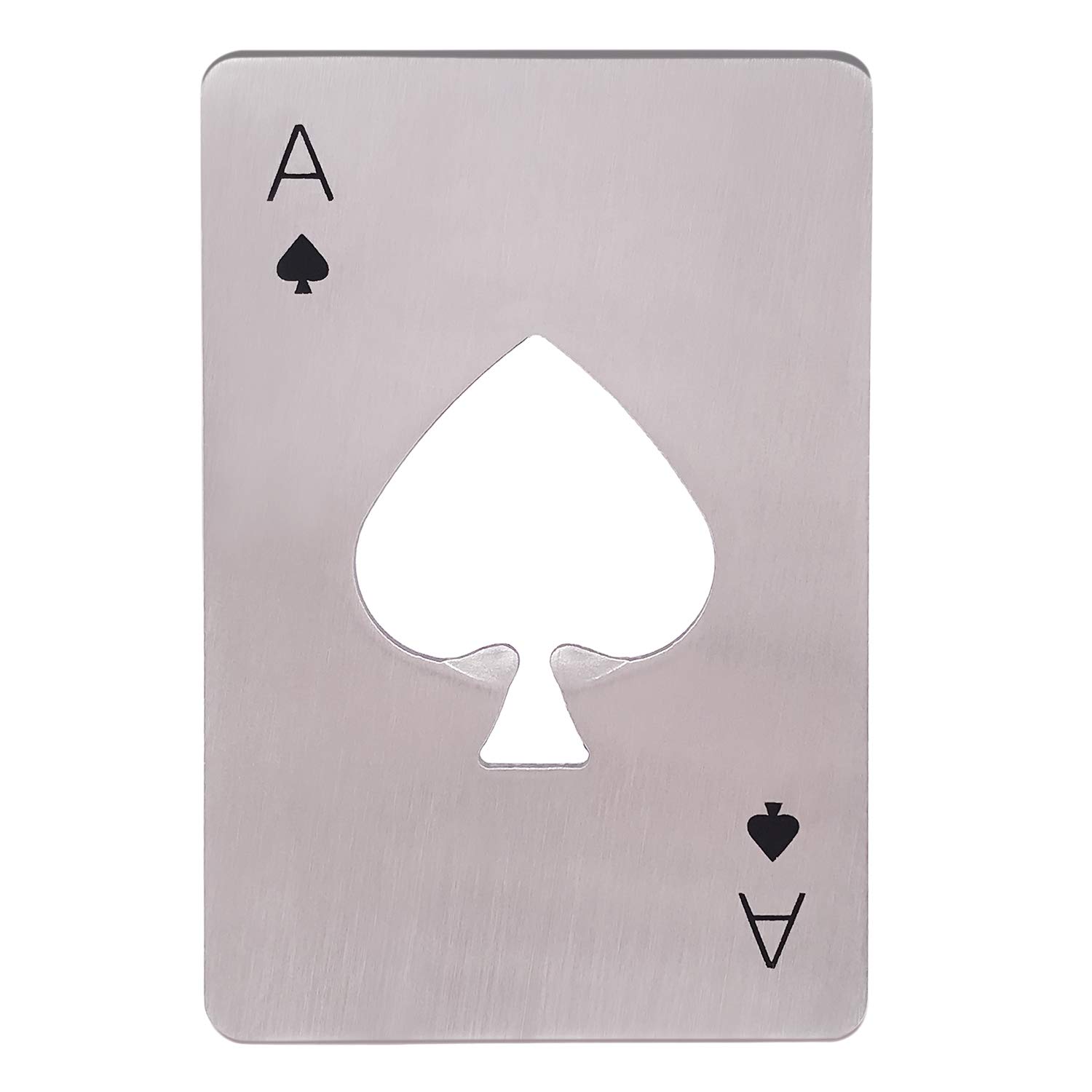 Bottle Openers, Ace of Spades, Credit Card Size, Stainless Steel, Silver