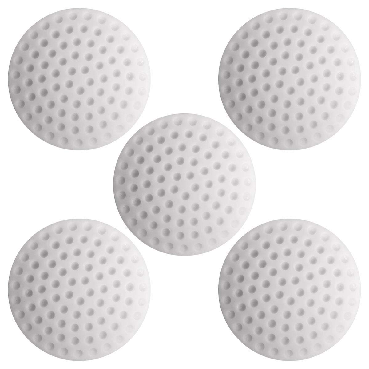 iGadgitz Home U7015 - Adhesive Silicone Wall Door Stop Bumpers, Door Knob Protector, Door Stop Wall Mount, Door Handle Bumper - White - 5 Pieces