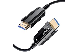 RUBMUD Fiber Optic HDMI Cable 50ft, 8K Long HDMI 2.1 Cable, Ultra High Speed Fiber HDMI Cord, 48Gbps, 8K@60Hz 4K@120Hz, Dynamic HDR, eARC, HDCP 2.2&2.3, 3D, for HDTV Monitor Game Laptop Xbox PS4/PS5