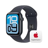 Apple Watch SE 3 [GPS + Cellular 44mm] Smartwatch with Midnight Aluminium Case with Midnight Sport Band - M/L. Fitness and Sleep Trackers, Heart Rate Monitor with AppleCare+ (2 Years)