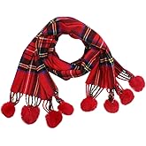RARITYUS Teens Cashmere Winter Scarf Plaid Shawl Wrap Soft Warm Scarves for Boys Girls