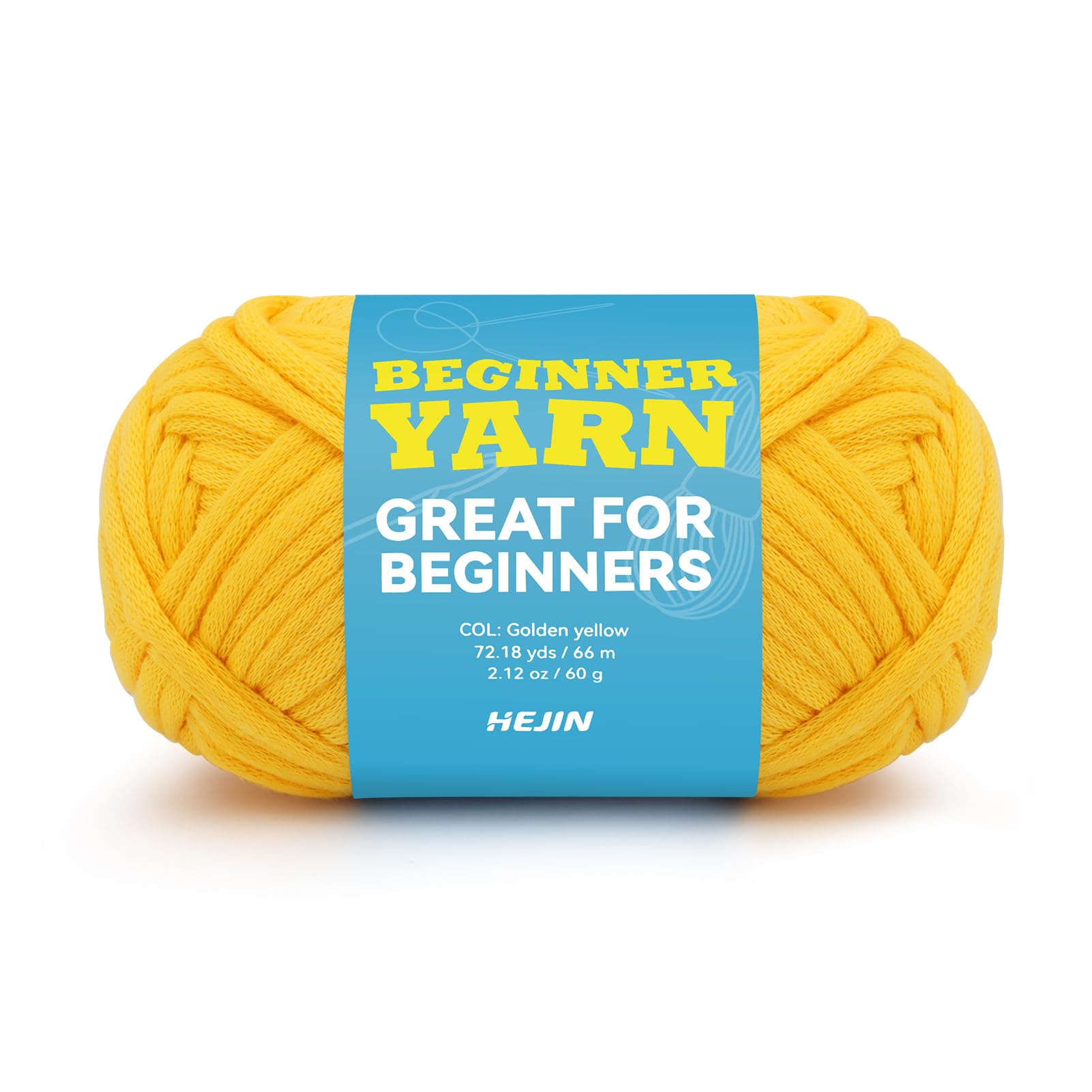 Photo 1 of 60g Yellow Yarn for Crocheting and Knitting;66m (72yds) Cotton Yarn for Beginners with Easy-to-See Stitches;Worsted-Weight Medium #4;Cotton-Nylon Blend Yarn for Beginners Crochet Kit Making