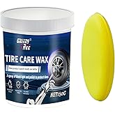 Greedy tree Tire Shine Paste | The Perfect Shine | Durable and User Friendly Tire Dressing | Long Lasting UV Protection for Black Tires, Wheels, & Rubber | 5.29 Oz Kit with Sponge