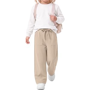 JoyMotion Toddler Girls Wide Leg Pants | Baby Girls Sweatpants, Baggy Pants, Open Bottom Joggers, Trousers, Drawstring, with