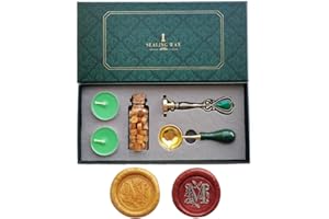 Fancy Letters M Wax Seal Stamp Set, YOSENLING European Style Wax Seal Stamp Kit Gift Box Set, Vintage Personalized Wax Seal S