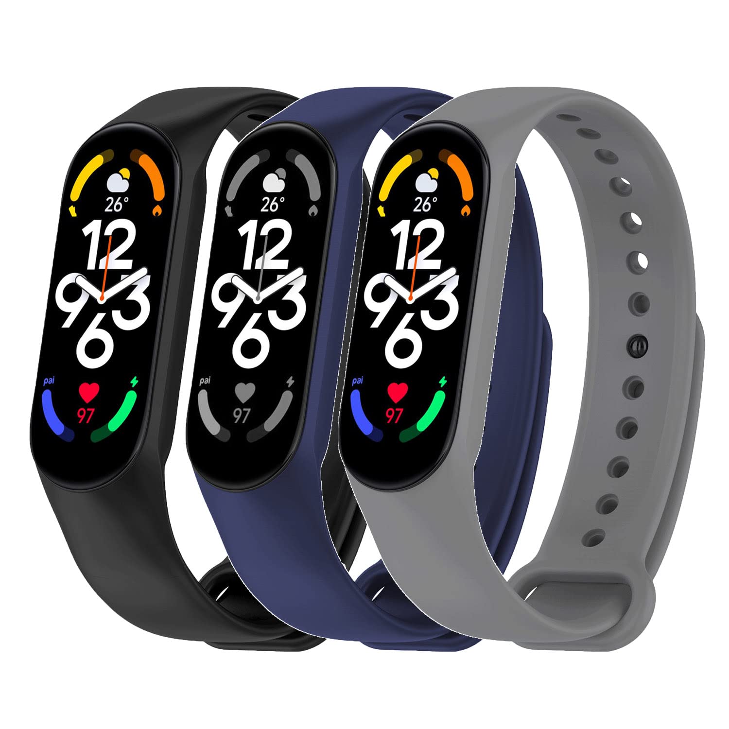 Baaletc Bands Compatible with Xiaomi Mi Band 7/Mi Band 6/Mi band 5 Strap, Replacement Soft Sport Wristband Accessaries Straps Bracelets For mi fit band 7