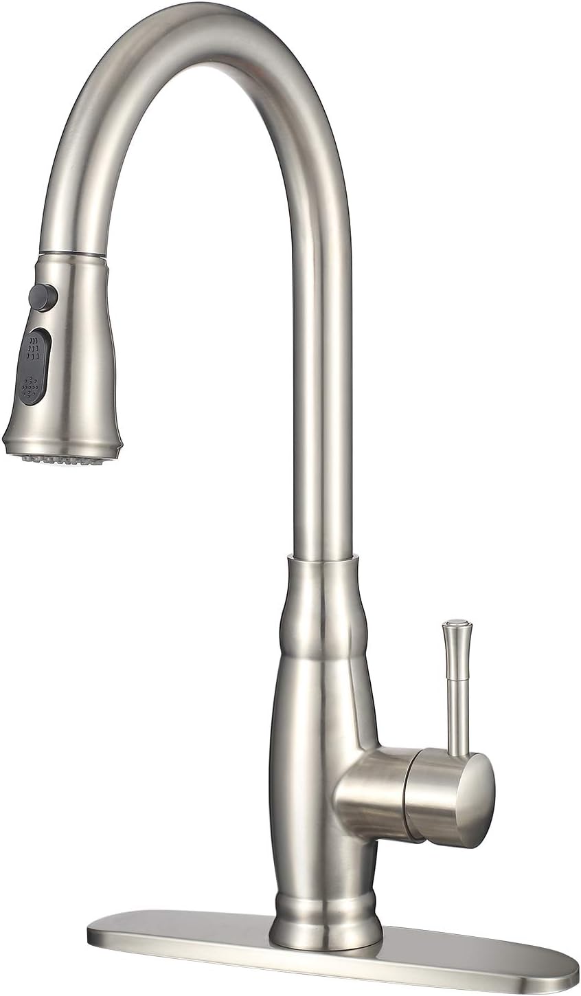 Imlezon Stainless Steel Kitchen Faucet With Pull Down Sprayer