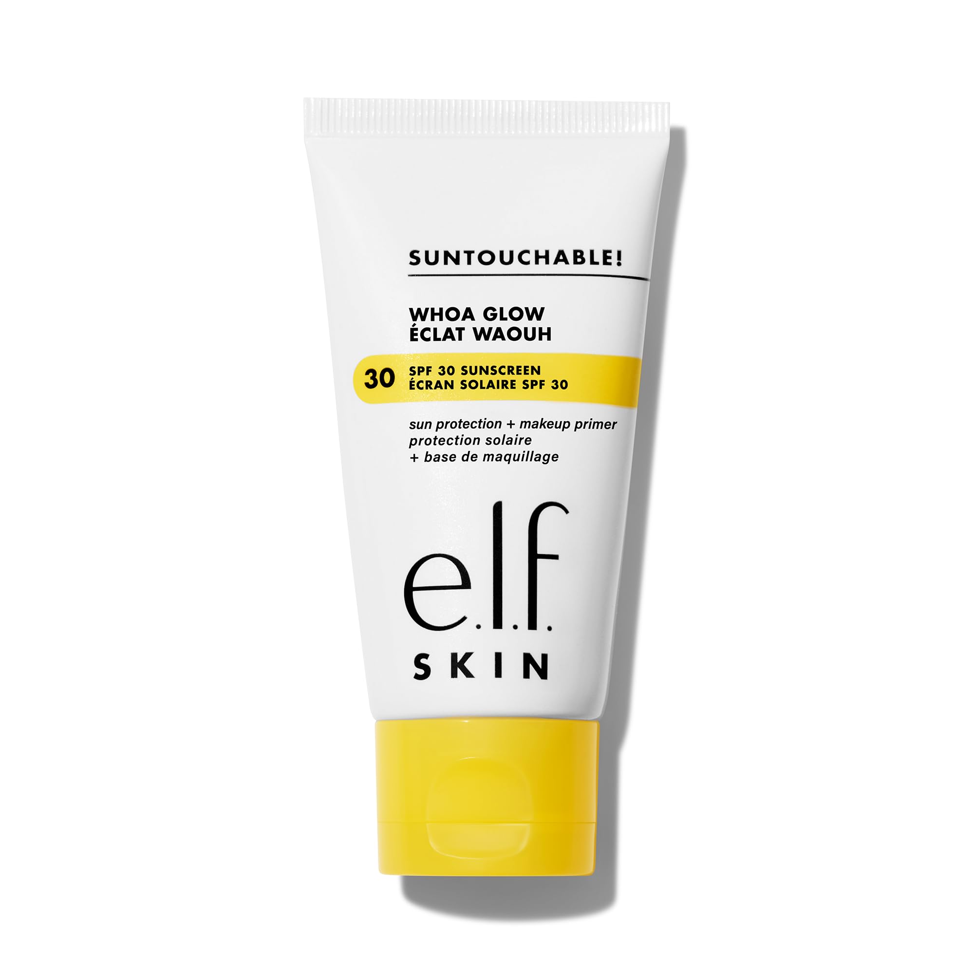 e.l.f. SKIN Suntouchable Whoa Glow SPF 30, Sunscreen & Makeup Primer For A Glowy Finish, Made With Hyaluronic Acid, Vegan & Cruelty-Free, Packaging May Vary, Sunburst