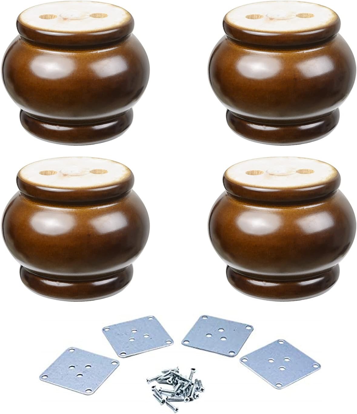 4PCS Wooden Round Furniture Bun Feet 2.36