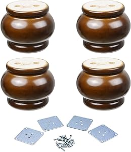 4PCS Wooden Round Furniture Bun Feet 2.36