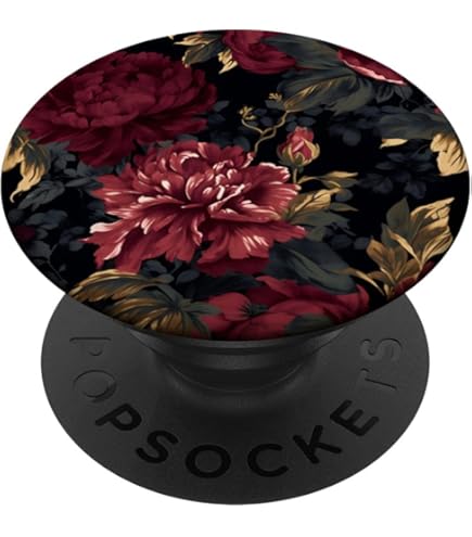 Rock And Roll Red Lips Floral Pattern Tongue Boho Mouth