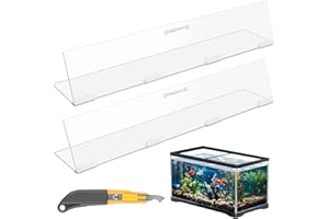 Sieral Aquarium Lids Polycarbonate Canopy 2 Pieces Set 22.95 x 11.5 x 0.12 inch for 33/40/55 Gallon with Center Brace Aquariums Cover Fish Tank Lid with a Hook Knife, Clear