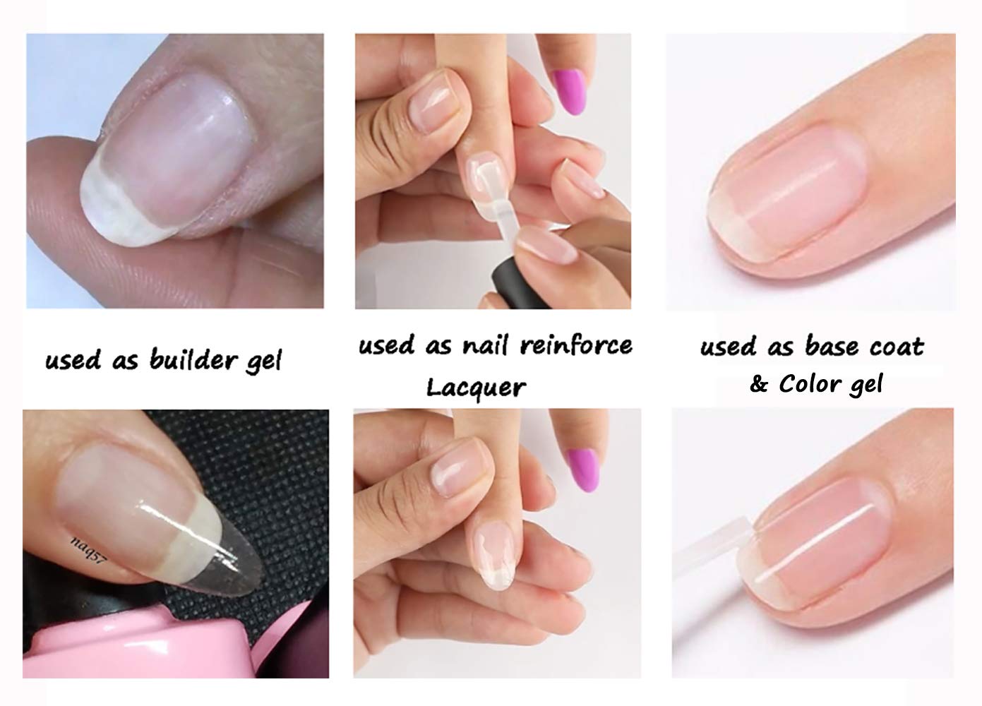 AIMEILI Clear Building Nail Gel Hema Free Builder Base for Nail Repair Nails Extension Nail Strengthen, No Need Slip Solution Quick Extension Gel - Image 6