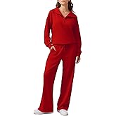 PINSPARK 2 Piece Sets for Women 2025 Fall Outfits Sweatsuit Loose Fit Sweatshirt Wide Leg Sweatpants Matching Set Tracksuit