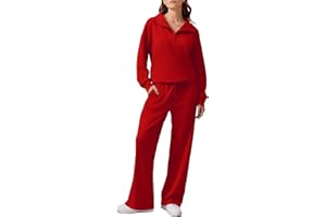 PINSPARK 2 Piece Sets for Women 2024 Fall Outfits Sweatsuit Oversized Sweatshirt Wide Leg Sweatpants Matching Set Tracksuit