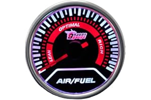 HOUTBY 52mm Car Universal Smoke Tint Len Air Fule Ratio Indicator Gauge Meter White Light