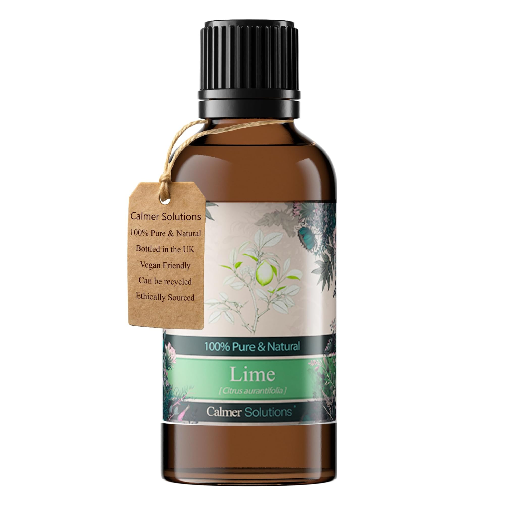 Calmer Solutions | Lime - 50ml | May Help with colds, flu, Skin & Respiratory Conditions | Pure 100% UK Sourced Natural Essential Oils | Professional or Home use