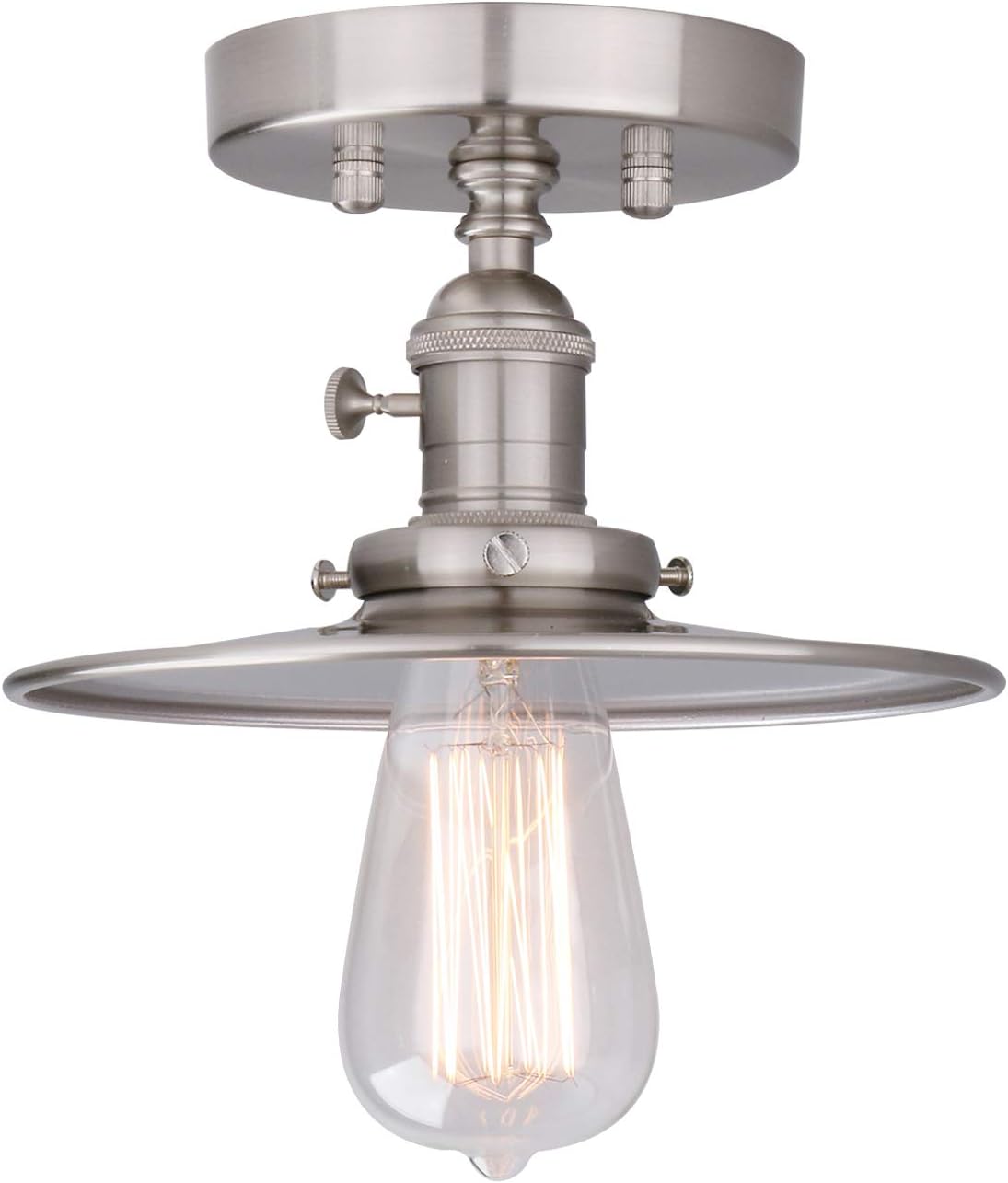 Phansthy Ceiling Light Fitting E27 Vintage Metal Black Hanging Flush Mount Lamp Industrial