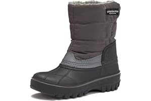 LONDON FOG Jett Waterproof Boys, Girls & Toddler Snow Boots for Kids - Insulated Warm Fleece Lined Girls & Boys Winter Boots Size 5 Toddler to 6 Big Kid, Snow Boots Girls and Boys