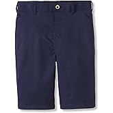 French Toast Boys Adjustable Waist Flat Front Shorts, Uniform Navy, 14 Husky