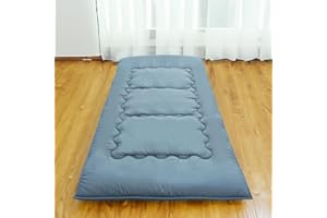 FINDPANDA Japanese Floor Mattress Futon Mattress, 39” x 80" Sleeping Tatami Mat 2.5" Thicken Foldable Roll Up Shikibuton Pad Dormitory Pad Kids Floor Lounger Pillow Bed For Adult Kids, Grey, Twin Size