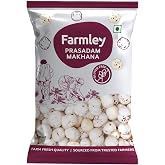 Farmley Uncooked Phool Makhana Gluten Free | Raw Foxnuts, Popped Lotus Seed, 100% Natural &amp; Crunchy, High Protein Nutritious Snack | Yoga &amp; Ayurvedic Diet - 195 g (6.88oz)