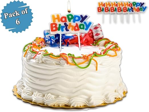 Amazon Com Pro Image Multicolored Happy Birthday Candle For Cake