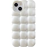 Caseative for iPhone 14 Pro Case,3D Cube Grid Candy Color Soft Phone Case (White)