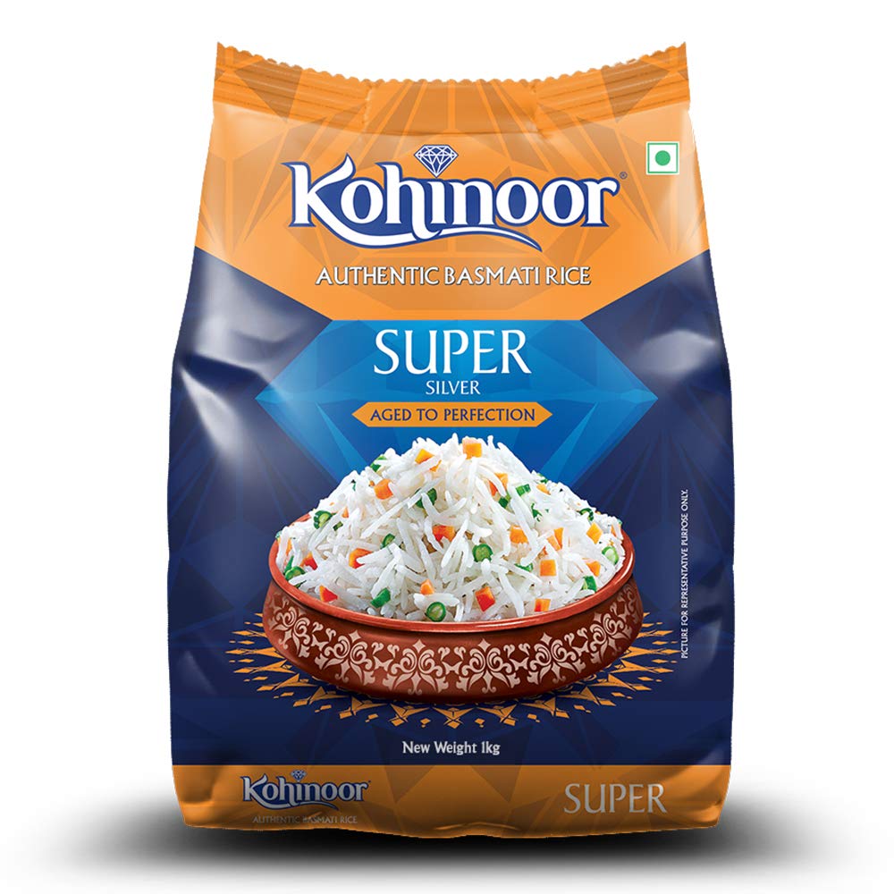 Buy Kohinoor Super Silver Authentic Basmati Rice, 1 Kg Pack Online at