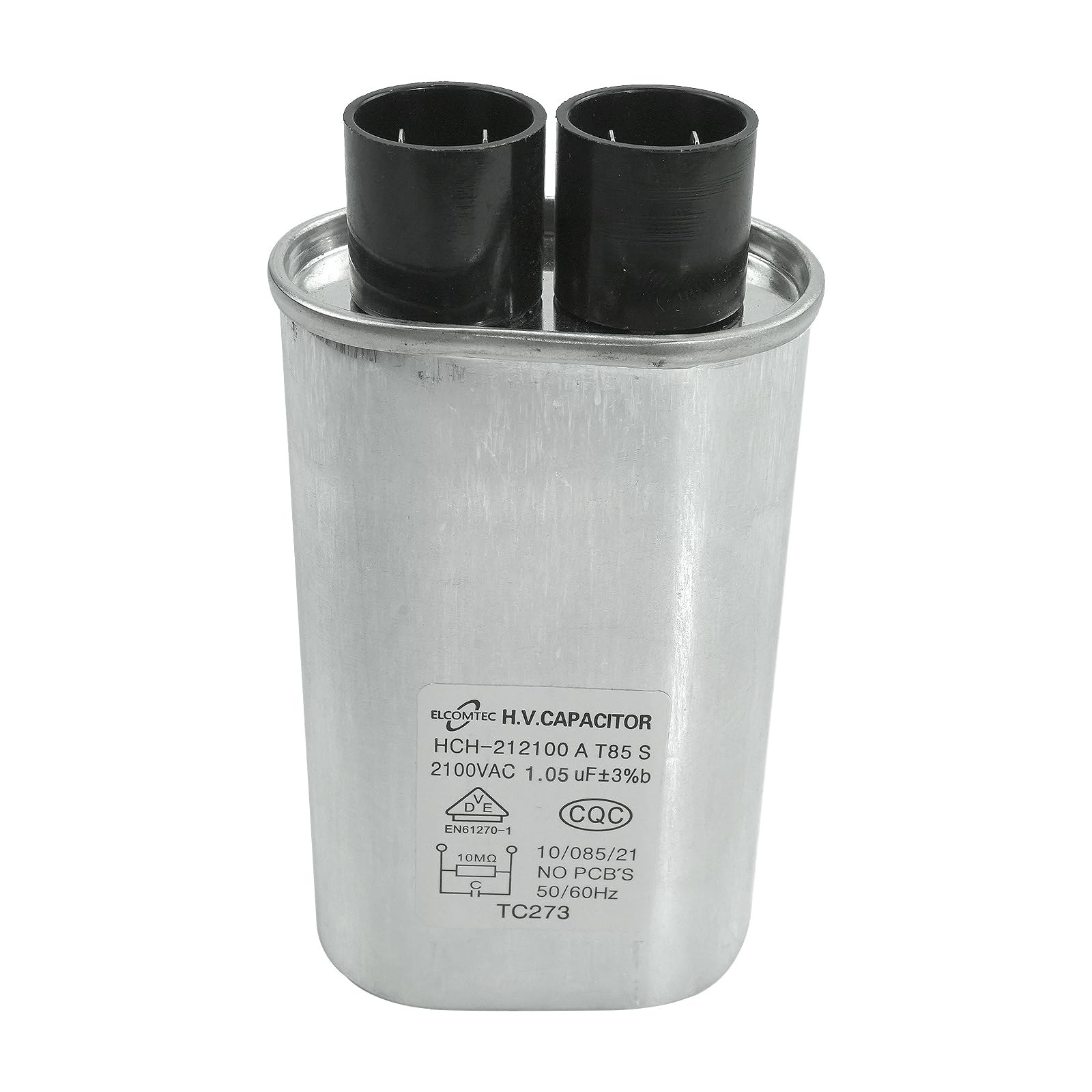 Photo 1 of 1/4 in 1.05 MFD uF Universal Microwave Capacitor 2100VAC CH85 Compatible with GE Samsung LG Media Hair Amana Ken-More May-tag Whirlpool Replace WB27X10011 2501-001011 DE96-00269A WB27X11033 WB27X10747