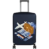 HYPER VENTURE Washable Luggage Cover - Fashion Suitcase Protector Fits 18-22 Inch Luggage (Journey, S)