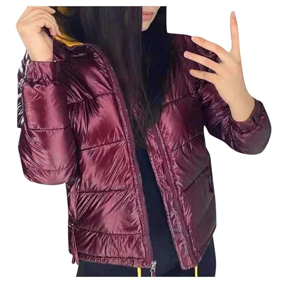 short shiny puffer jacket