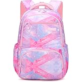 MITOWERMI Kids Backpack for Girls Elementary School Bags Backpacks for Girls Children Bookbags Primary Kindergarten Backpack Pink Geometric