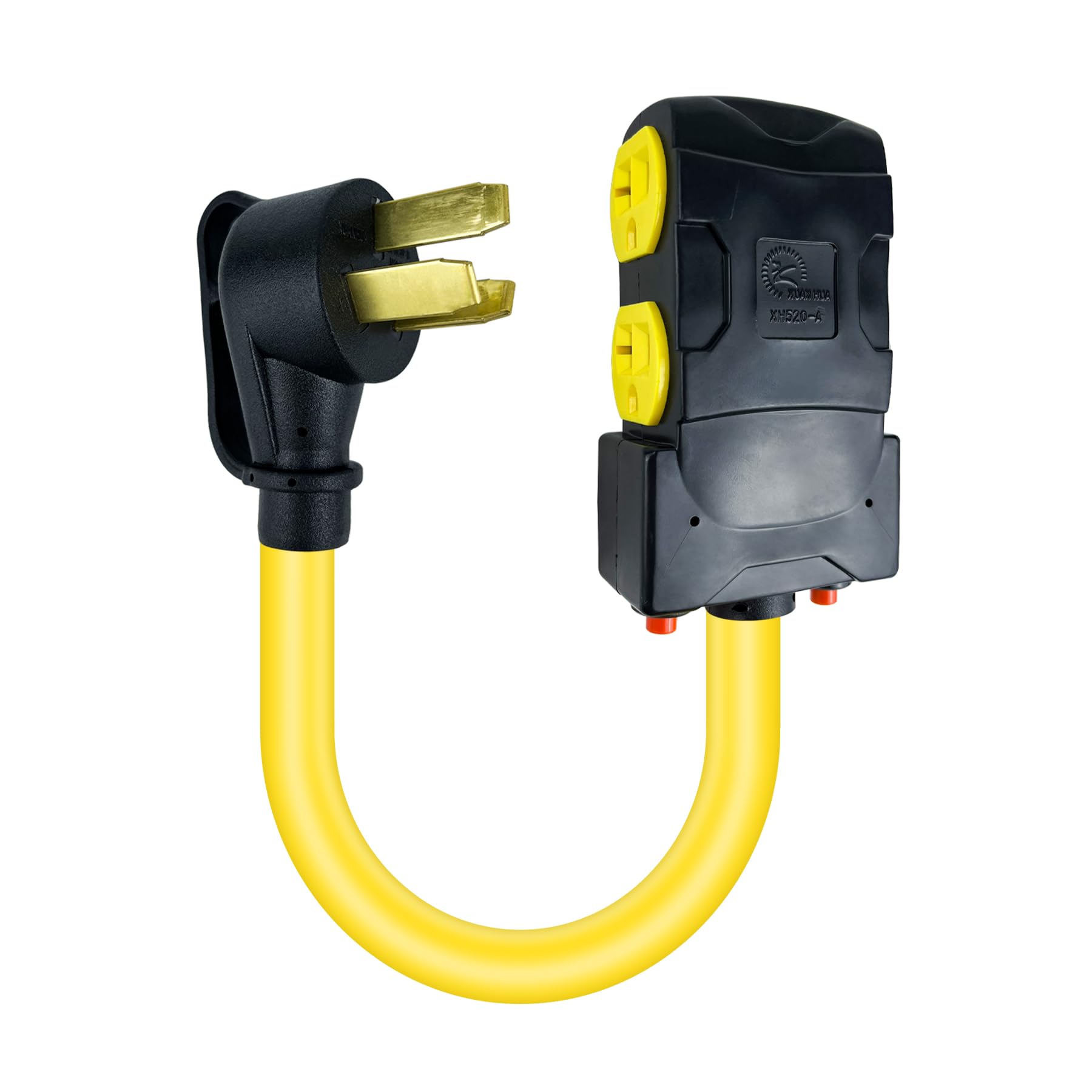Photo 1 of 1.5ft 220 to 110 Adapter Fit for NEMA 10-50P to 4X 5-20R/15R with 20 Amp Circuit Breaker, 220/250V Electrical Stove/Range/Oven Male Plug Gas 110/125V Power Convert Adapter