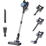 DUMOS Cordless Vacuum Cleaner, Lightweight Stick Vacuum Cleaners for Home, Powerful Suction & LED Lights Rechargeable Battery for Carpets, Pet Hair, Hardwood Floors