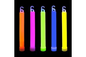 novelinks 50 Pcs 6'' Premium Glow Sticks Bulk - Ultra Bright Large Glow Necklaces Light up Glow in The Dark , Emergency Glow Sticks, Long-lasting Lighting Waterproof