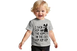 KEKEMI Toddler Boys Easter Shirt I Said A Hip Hop Bunny T Shirt Happy Easter Outfit Rabbit Tees Short Sleeve Tops Clothes