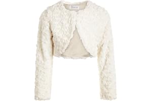 Bonnie Jean Girls Size 12M-16 Faux Fur Swirl Shrug Sweater Jacket