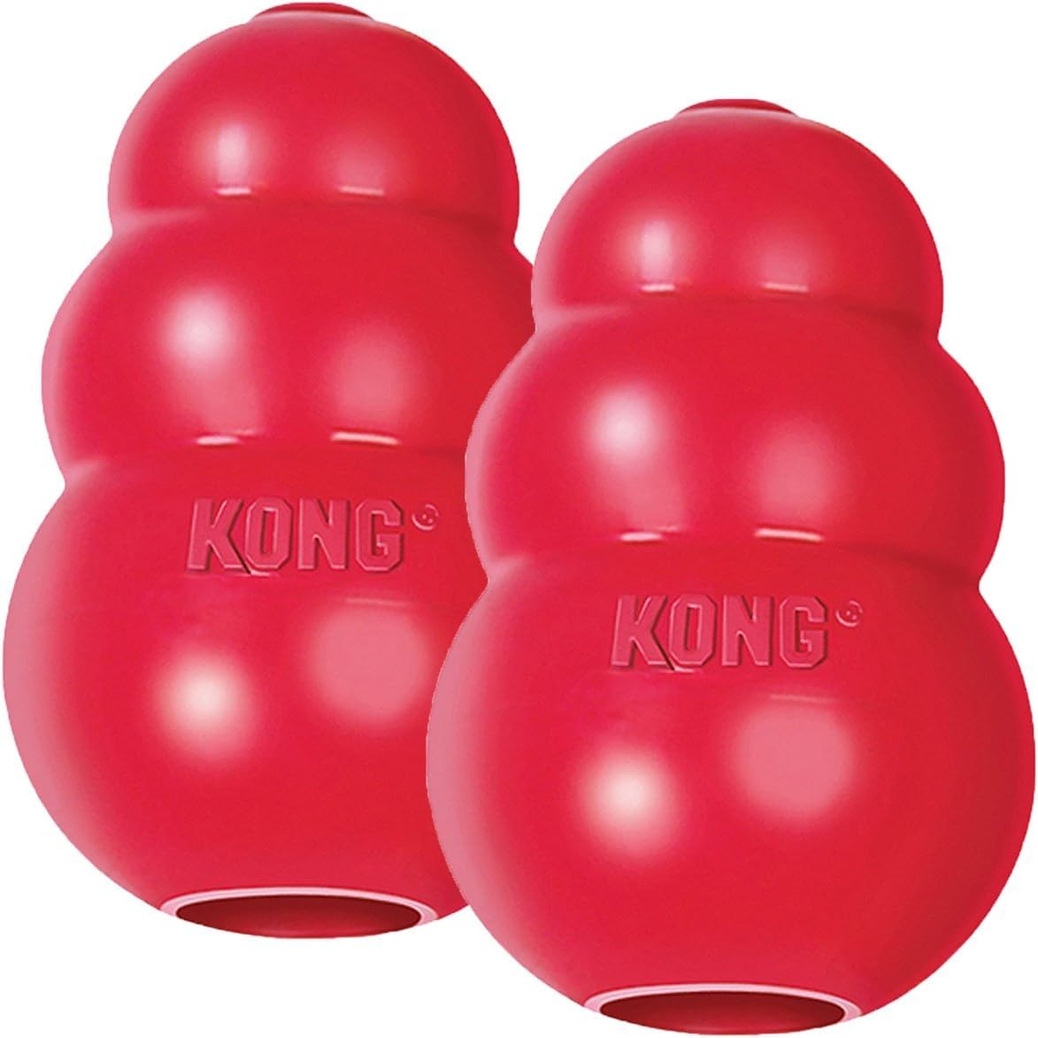 Photo 1 of Kong Classic Dog Toy - Fetch & Chew Toy for Dogs - Stuffable Treat-Filling - Durable Natural Rubber Material - for Small Dogs (2 Pack)