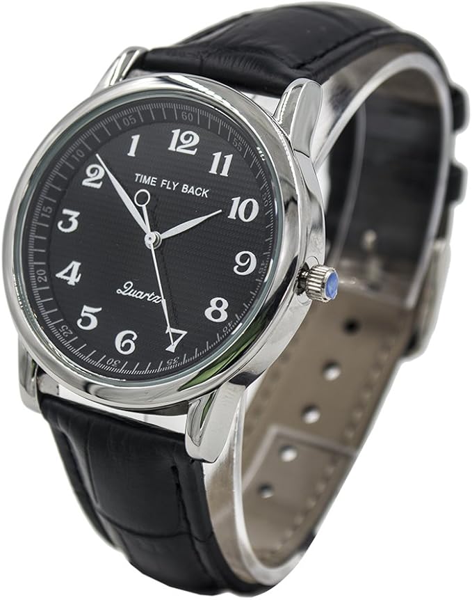 Men's AntiClockwise Business Quartz Wrist Watch by Time Story (Black