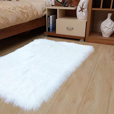 Buy White Fauxfur Area Rug Fur Area Rug Fux Fur Rugs For Bedroom Premium Faux Sheepskin Fur Rug Soft Fur Area Rug For Bedroom Rectangle Fur Chair Couch Cover White Rectangle 3x5 Online In Kuwait B07zxzjpkr