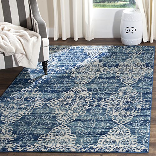 Safavieh Evoke Collection EVK266F Royal Blue and Ivory Area Rug (8' x 10')