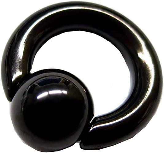 Amazon ボディピアス 8g ブラックスナップスペックリング 内径13mm ボール8mm バネ式 ボディーピアス 簡単装着 ブラック 拡張 ラージホール 軟骨ピアス ボディピアス 通販