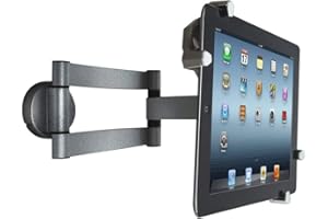 BENTLEY MOUNTS Matney Universal Tablet Wall Mount Holder - Adjustable Swivel Arm 360° Rotating Hands-Free Flexible Viewing - Fits 2.25" to 11" Tablet/Phone in Home, Kitchen Office, Bedroom