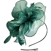 Women Flower Fascinator Hat Wedding Bridal Fascinators Tea Party Hat Feather Fascinator Headband Headwear for Evening Church